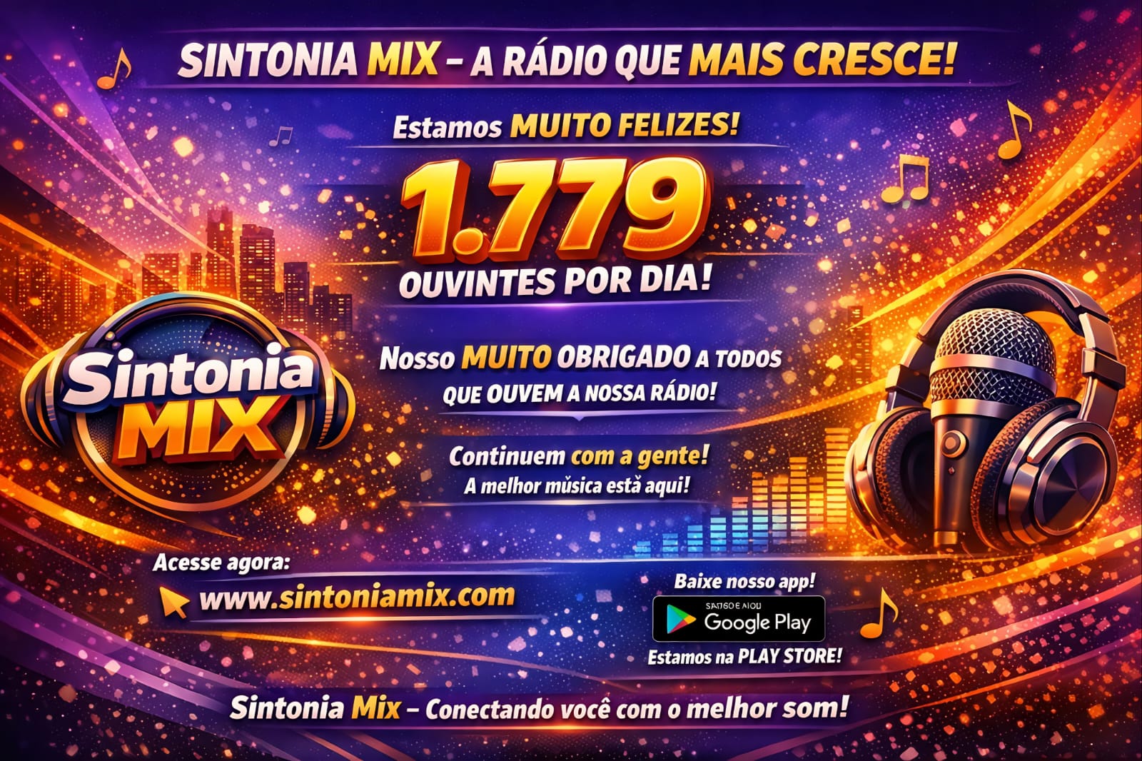 🎧 A Sintonia Mix agradece você!  🎧
